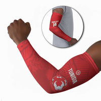 Custom Tunisia Football Arm Sleeves 2026 Eagles of Carthage Red Grunge - Wonder Print Shop