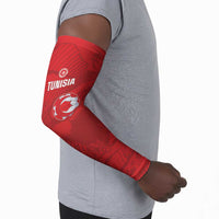 Custom Tunisia Football Arm Sleeves 2026 Eagles of Carthage Red Grunge - Wonder Print Shop