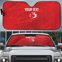 Custom Tunisia Football Auto Sun Shade 2026 Eagles of Carthage Red Grunge - Wonder Print Shop