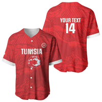 Custom Tunisia Football Baseball Jersey 2026 Eagles of Carthage Red Grunge LT14