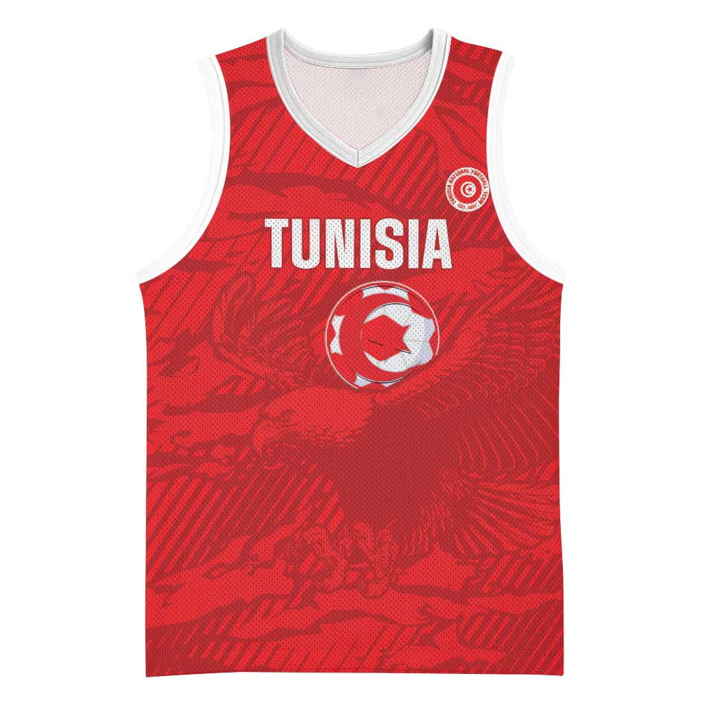 Custom Tunisia Football Basketball Jersey 2026 Eagles of Carthage Red Grunge - Wonder Print Shop