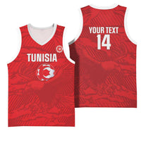 Custom Tunisia Football Basketball Jersey 2026 Eagles of Carthage Red Grunge - Wonder Print Shop