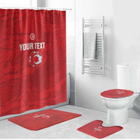 Custom Tunisia Football Bathroom Set 2026 Eagles of Carthage Red Grunge - Wonder Print Shop