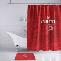 Custom Tunisia Football Bathroom Set 2026 Eagles of Carthage Red Grunge - Wonder Print Shop