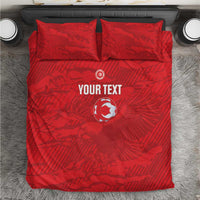Custom Tunisia Football Bedding Set 2026 Eagles of Carthage Red Grunge - Wonder Print Shop