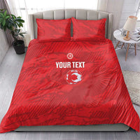 Custom Tunisia Football Bedding Set 2026 Eagles of Carthage Red Grunge - Wonder Print Shop