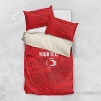 Custom Tunisia Football Bedding Set 2026 Eagles of Carthage Red Grunge - Wonder Print Shop