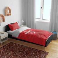 Custom Tunisia Football Bedding Set 2026 Eagles of Carthage Red Grunge - Wonder Print Shop