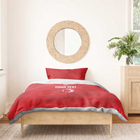 Custom Tunisia Football Bedding Set 2026 Eagles of Carthage Red Grunge - Wonder Print Shop