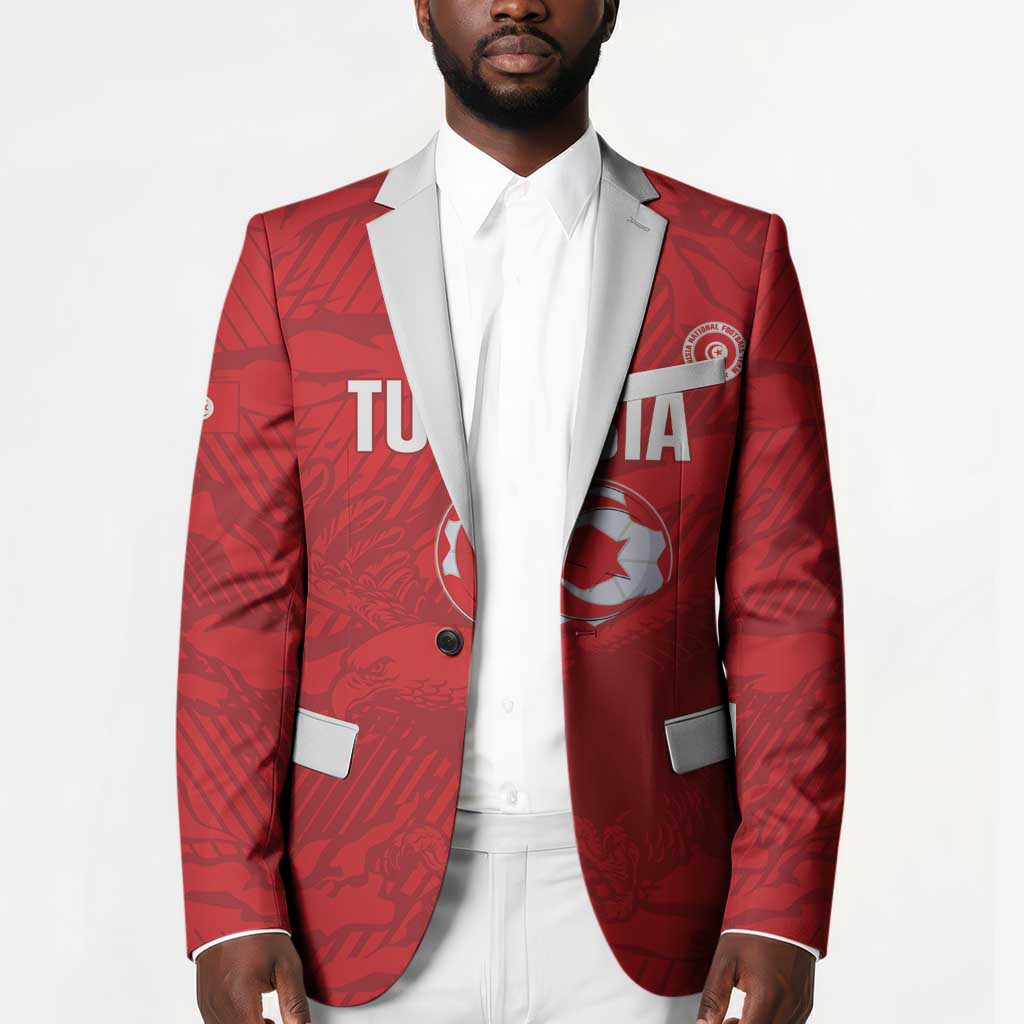 Custom Tunisia Football Blazer 2026 Eagles of Carthage Red Grunge - Wonder Print Shop