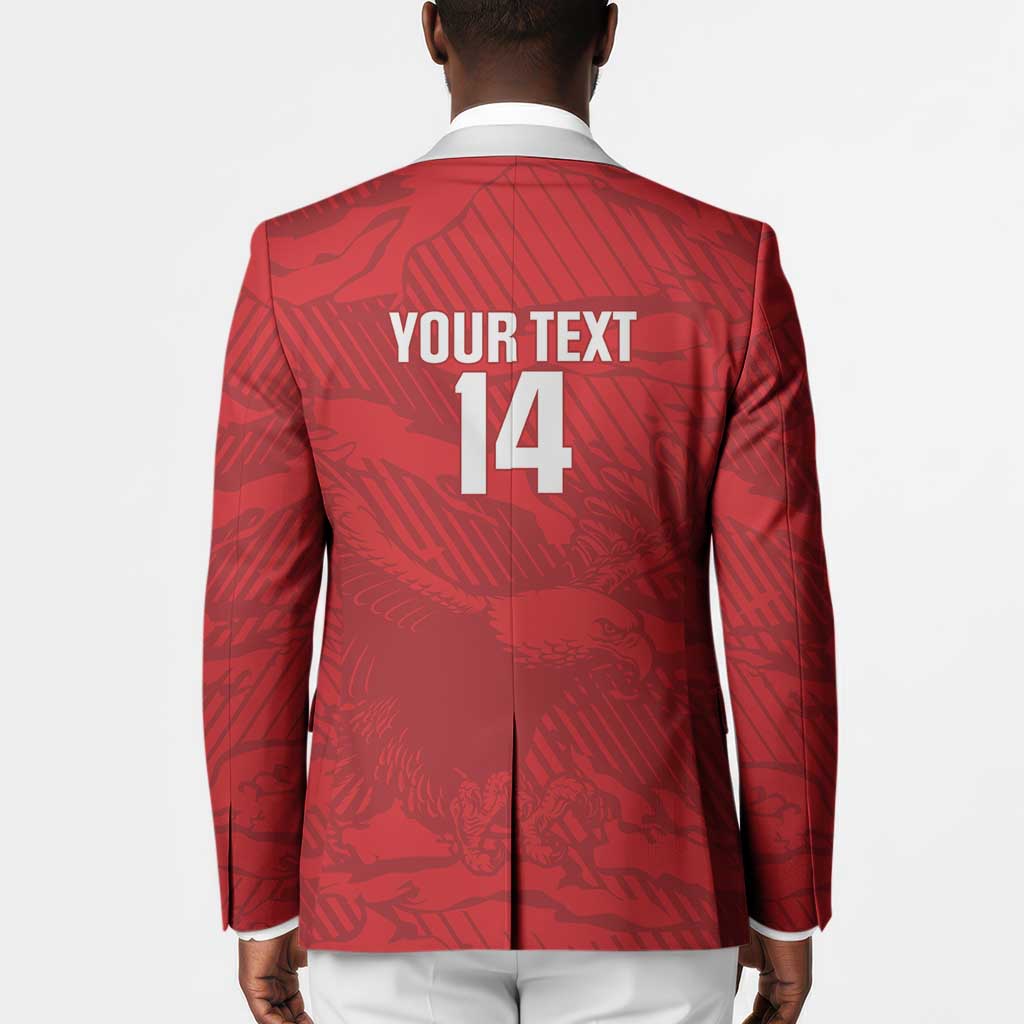 Custom Tunisia Football Blazer 2026 Eagles of Carthage Red Grunge - Wonder Print Shop