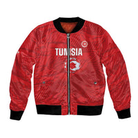 Custom Tunisia Football Bomber Jacket 2026 Eagles of Carthage Red Grunge - Wonder Print Shop