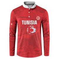 Custom Tunisia Football Button Sweatshirt 2026 Eagles of Carthage Red Grunge