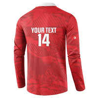Custom Tunisia Football Button Sweatshirt 2026 Eagles of Carthage Red Grunge
