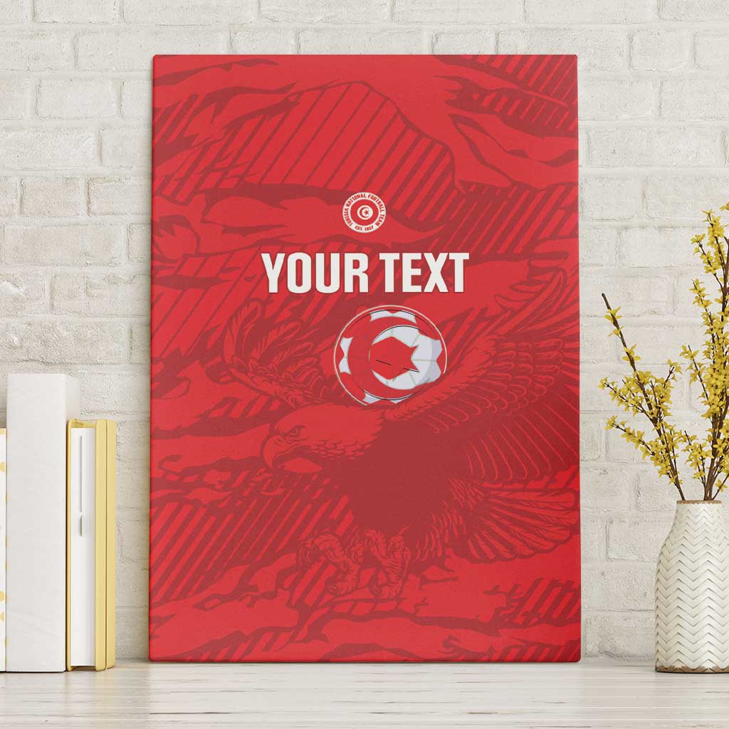 Custom Tunisia Football Canvas Wall Art 2026 Eagles of Carthage Red Grunge - Wonder Print Shop