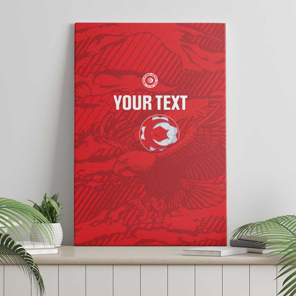 Custom Tunisia Football Canvas Wall Art 2026 Eagles of Carthage Red Grunge - Wonder Print Shop