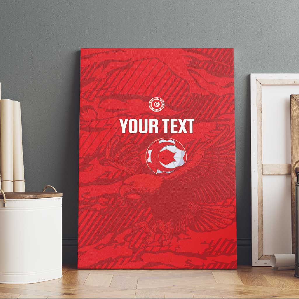 Custom Tunisia Football Canvas Wall Art 2026 Eagles of Carthage Red Grunge - Wonder Print Shop