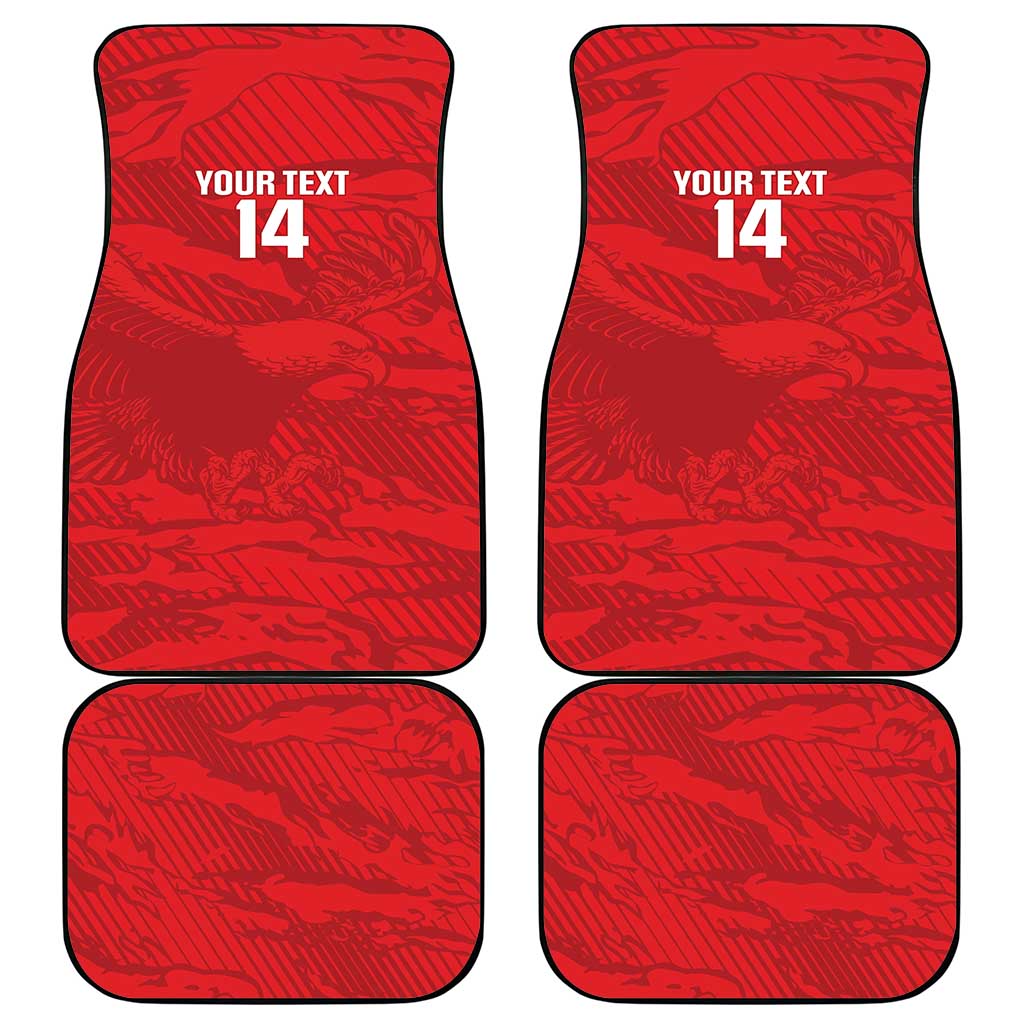 Custom Tunisia Football Car Mats 2026 Eagles of Carthage Red Grunge - Wonder Print Shop