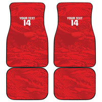 Custom Tunisia Football Car Mats 2026 Eagles of Carthage Red Grunge - Wonder Print Shop