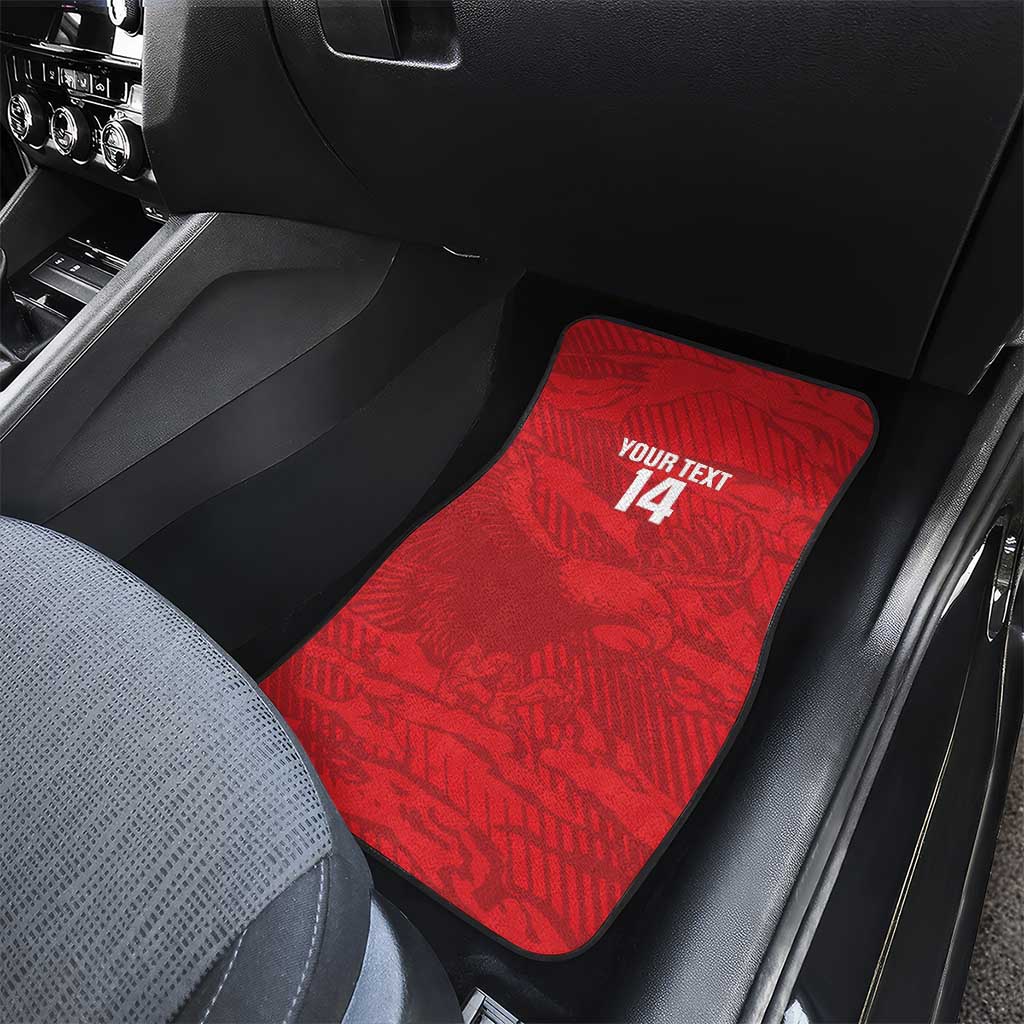 Custom Tunisia Football Car Mats 2026 Eagles of Carthage Red Grunge - Wonder Print Shop