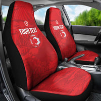 Custom Tunisia Football Car Seat Cover 2026 Eagles of Carthage Red Grunge - Wonder Print Shop
