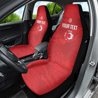 Custom Tunisia Football Car Seat Cover 2026 Eagles of Carthage Red Grunge - Wonder Print Shop