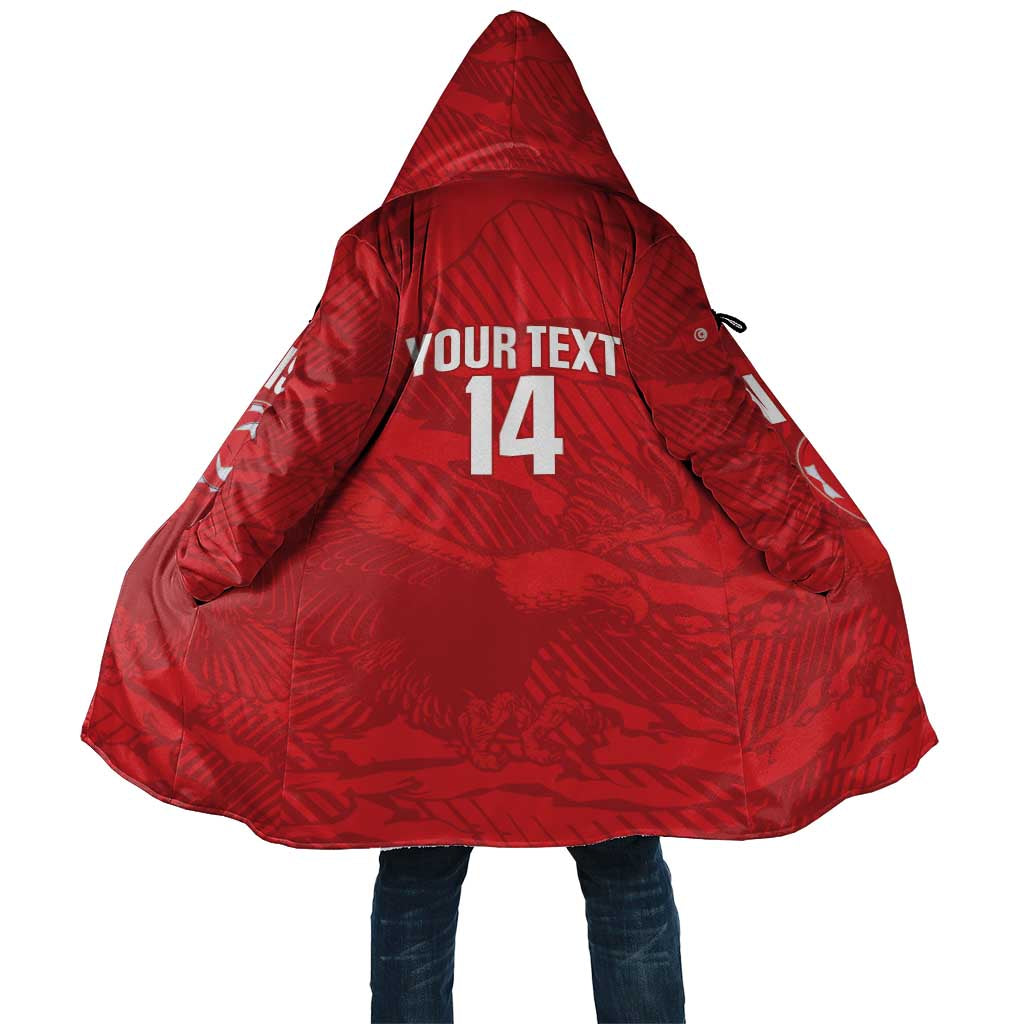 Custom Tunisia Football Cloak 2026 Eagles of Carthage Red Grunge - Wonder Print Shop