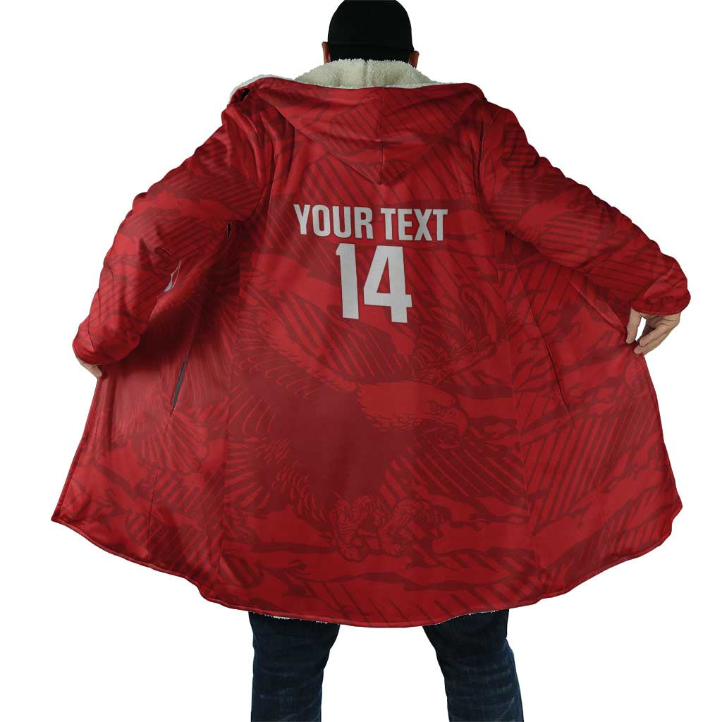 Custom Tunisia Football Cloak 2026 Eagles of Carthage Red Grunge - Wonder Print Shop