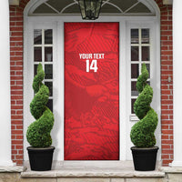 Custom Tunisia Football Door Cover 2026 Eagles of Carthage Red Grunge - Wonder Print Shop