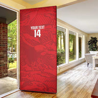 Custom Tunisia Football Door Cover 2026 Eagles of Carthage Red Grunge - Wonder Print Shop