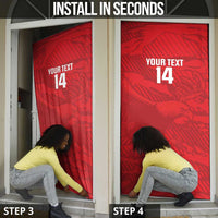 Custom Tunisia Football Door Cover 2026 Eagles of Carthage Red Grunge - Wonder Print Shop