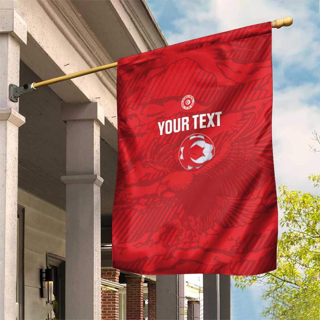 Custom Tunisia Football Garden Flag 2026 Eagles of Carthage Red Grunge - Wonder Print Shop