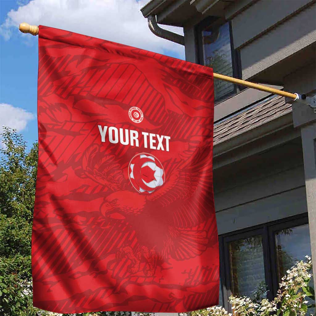 Custom Tunisia Football Garden Flag 2026 Eagles of Carthage Red Grunge - Wonder Print Shop