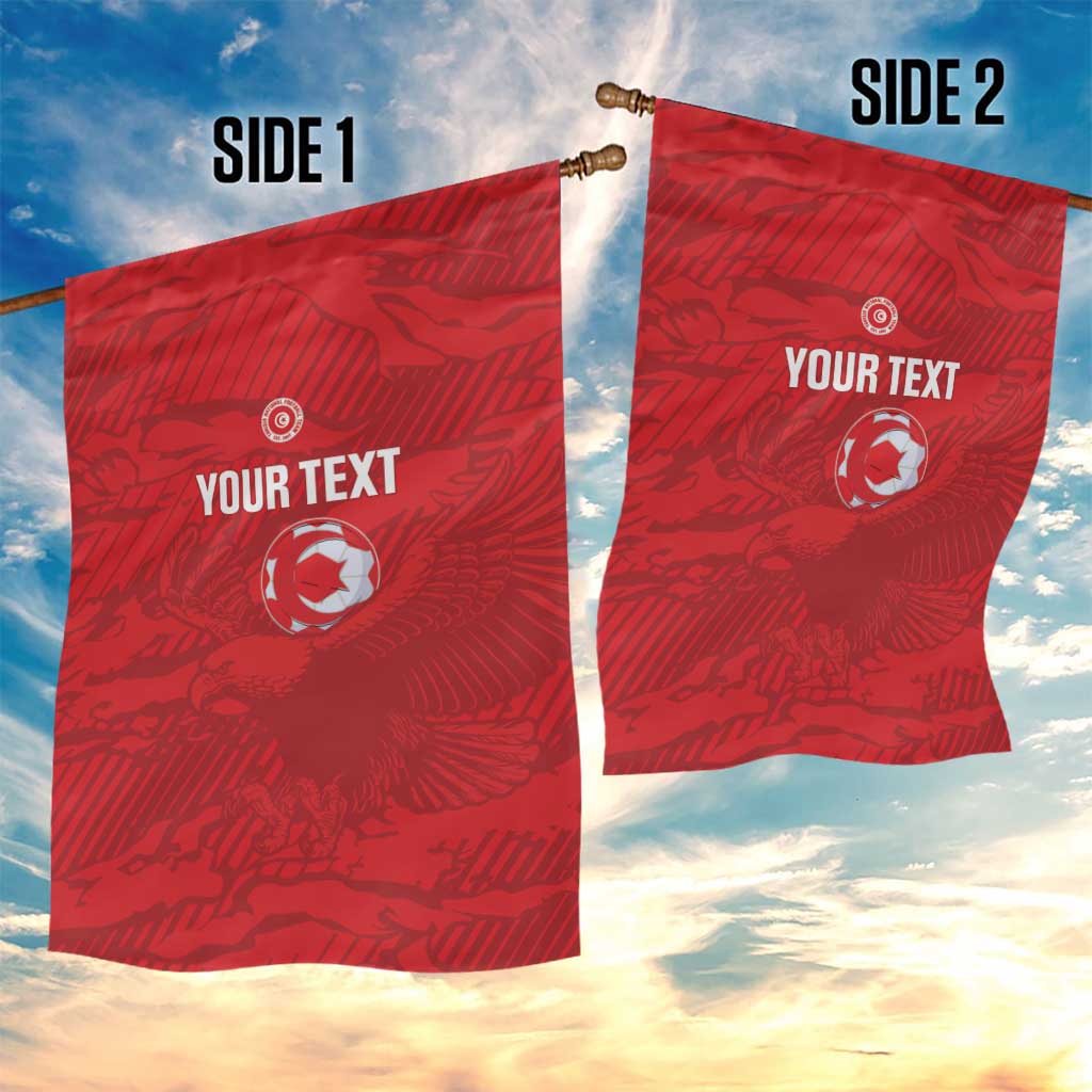 Custom Tunisia Football Garden Flag 2026 Eagles of Carthage Red Grunge - Wonder Print Shop