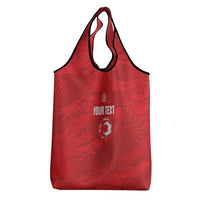 Custom Tunisia Football Grocery Bag 2026 Eagles of Carthage Red Grunge - Wonder Print Shop