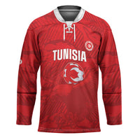 Custom Tunisia Football Hockey Jersey 2026 Eagles of Carthage Red Grunge - Wonder Print Shop