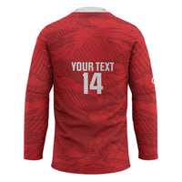 Custom Tunisia Football Hockey Jersey 2026 Eagles of Carthage Red Grunge - Wonder Print Shop