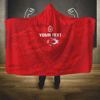 Custom Tunisia Football Hooded Blanket 2026 Eagles of Carthage Red Grunge - Wonder Print Shop