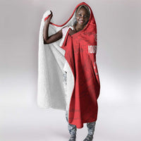 Custom Tunisia Football Hooded Blanket 2026 Eagles of Carthage Red Grunge - Wonder Print Shop