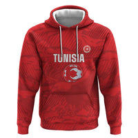 Custom Tunisia Football Hoodie 2026 Eagles of Carthage Red Grunge - Wonder Print Shop