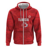 Custom Tunisia Football Hoodie 2026 Eagles of Carthage Red Grunge - Wonder Print Shop