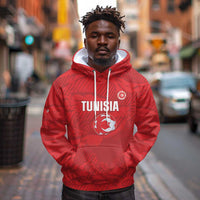 Custom Tunisia Football Hoodie 2026 Eagles of Carthage Red Grunge - Wonder Print Shop