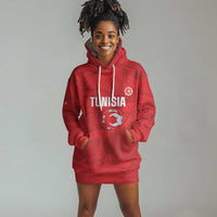 Custom Tunisia Football Hoodie Dress 2026 Eagles of Carthage Red Grunge - Wonder Print Shop