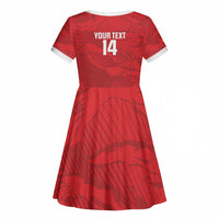Custom Tunisia Football Kid Short Sleeve Dress 2026 Eagles of Carthage Red Grunge LT14