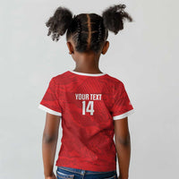 Custom Tunisia Football Kid T shirt 2026 Eagles of Carthage Red Grunge LT14