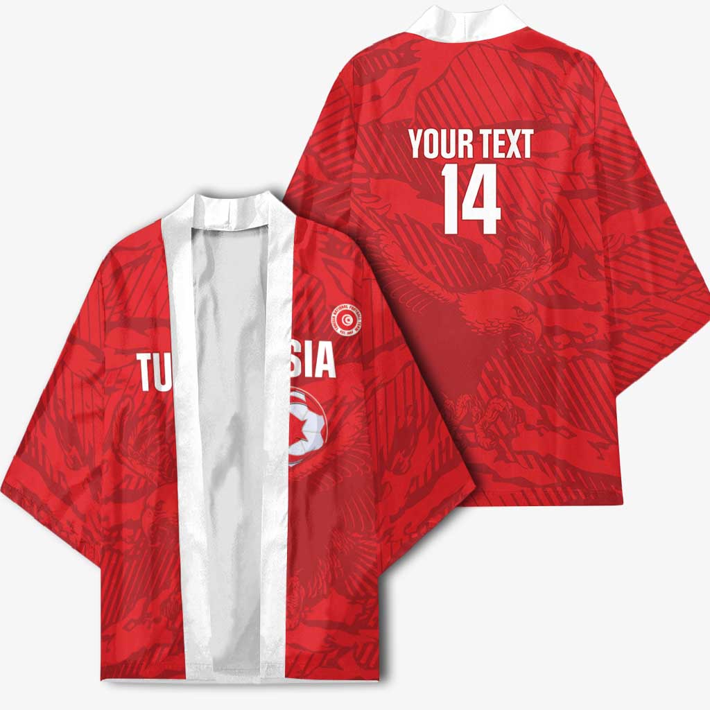 Custom Tunisia Football Kimono 2026 Eagles of Carthage Red Grunge - Wonder Print Shop