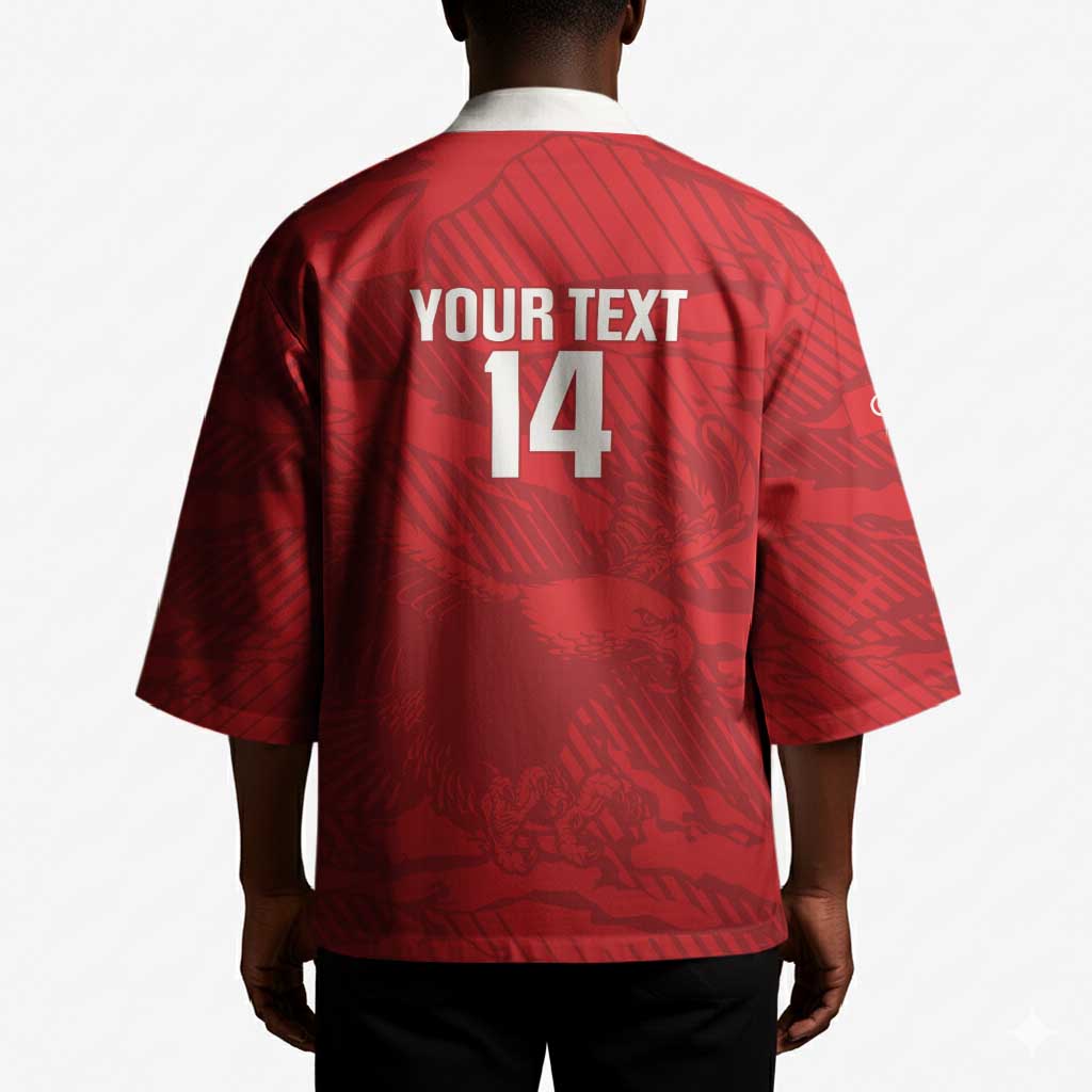 Custom Tunisia Football Kimono 2026 Eagles of Carthage Red Grunge - Wonder Print Shop