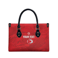 Custom Tunisia Football Leather Bag 2026 Eagles of Carthage Red Grunge - Wonder Print Shop