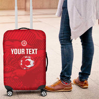 Custom Tunisia Football Luggage Cover 2026 Eagles of Carthage Red Grunge - Wonder Print Shop