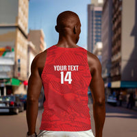 Custom Tunisia Football Men Tank Top 2026 Eagles of Carthage Red Grunge - Wonder Print Shop